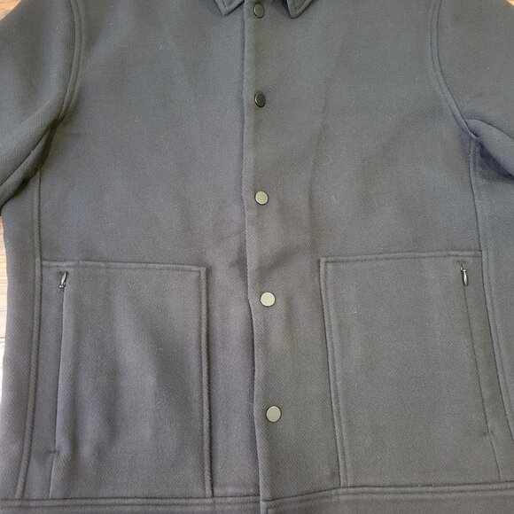 AWAY Travel Black Zipper Pocket Collared Snap Button-Front Jacket sz L EUC Fall - Picture 4 of 7